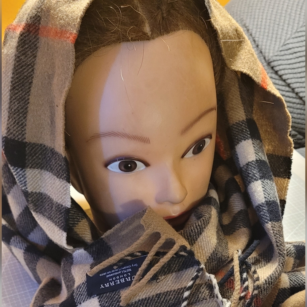 Liberty Plaid Hooded Doll Scarf - Black and Tan